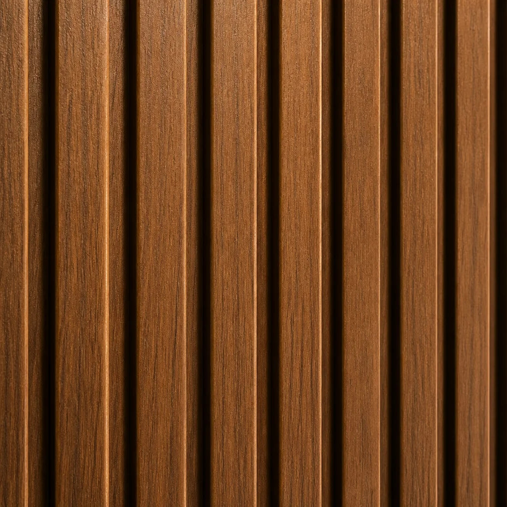Professional decor construction macro in square format, a tight close-up of the vertical rainures fr